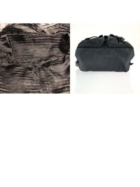 Prada Tessuto Black Silver Nylon Leather Backpack main image 4